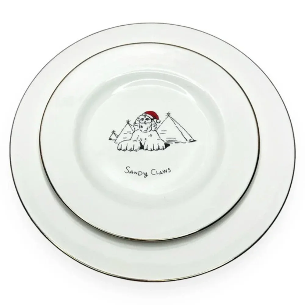 Merry Masterpieces 1st Edition 1999 Sandy Claws Dinner & Dessert Plate Set of 2‎